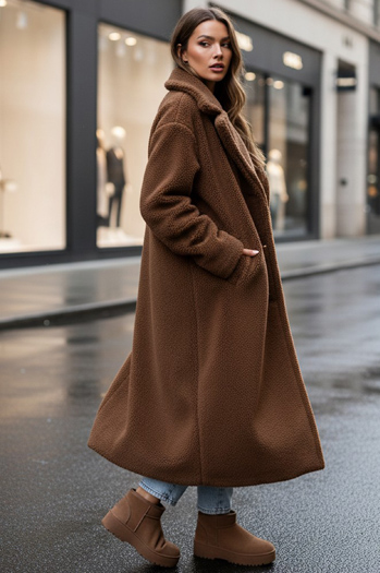 Női télikabát teddy szőrme hosszú camel Dstreet NY0759z