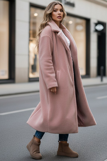 Női télikabát mackó szőrme hosszú rózsaszín Dstreet NY0751z