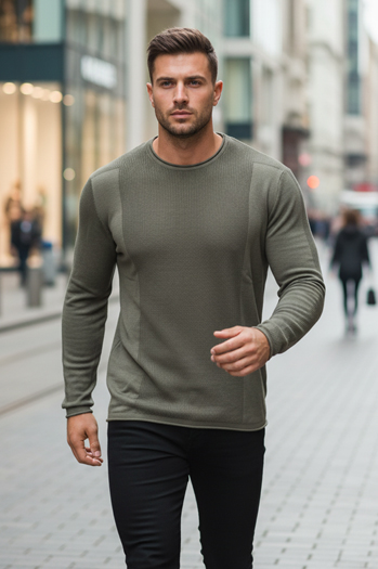 Férfi khaki pulóver WX2310z