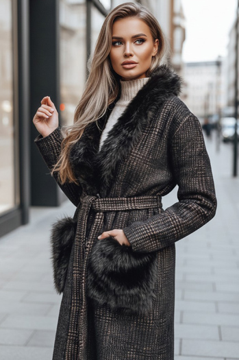 Női szőrme kabát barna Dstreet TY5229z