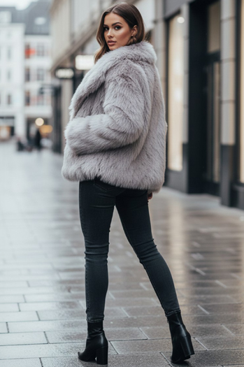Női rövid szürke szőrmebunda ZARAFIA Dstreet TY5116z