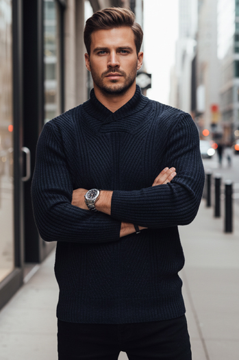 Férfi sötétkék pulóver Dstreet WX2257z