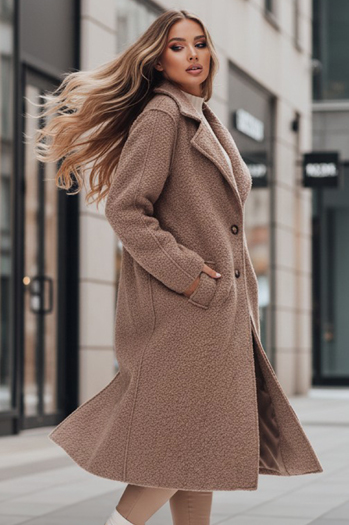 Női hosszú báránybőr kabát bézs Dstreet NY0753z