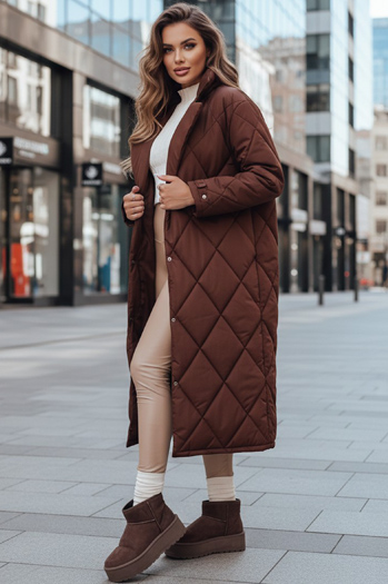 Női WARMISSA steppelt barna kabát Dstreet TY4917z