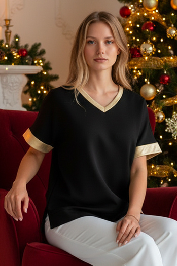 Női oversize SHINE LOVE blúz fekete Dstreet RY2912 RY2912z