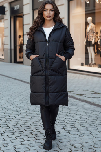 Női oversize NADIA steppelt kabát fekete Dstreet TY4542z