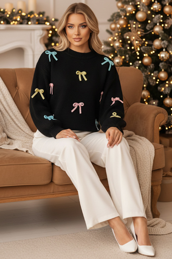 Női egyméretű TIELUSH pulóver kicsi koakrdki fekete Dstreet MY2358z