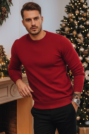 Férfi klasszikus bordó pulóver Dstreet WX1933z