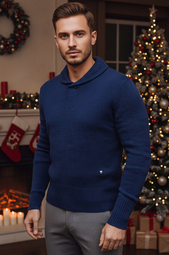 Férfi pulóver gránátkék színben Dstreet WX1875z