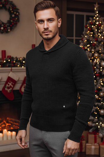 Férfi pulóver fekete színben Dstreet WX1874z