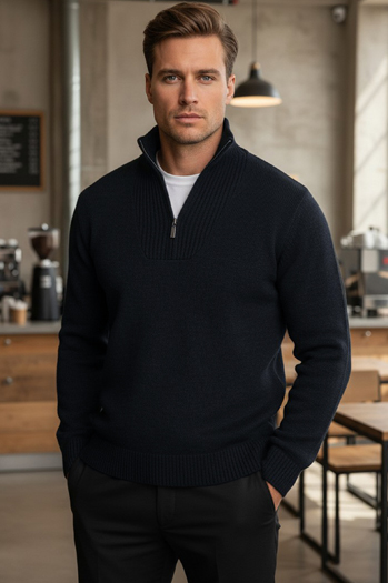 Férfi álló pulóver, szigetelt, sötétkék Dstreet WX2352