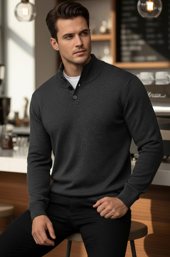 Férfi pulóver állógallérral grafit Dstreet WX2355