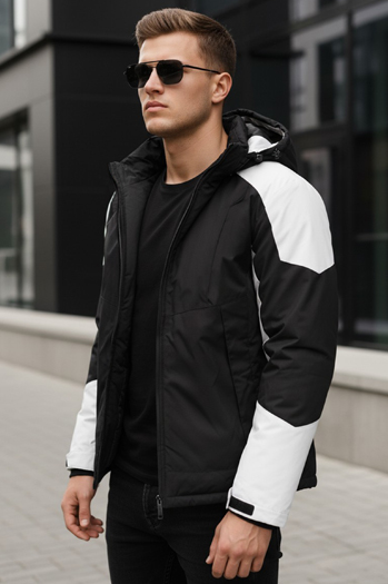 Férfi télikabát kapucnival fekete Dstreet TX5123