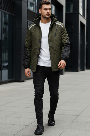 Férfi narciarksa zöld kabát Dstreet TX5128