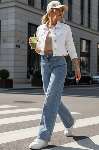 Női széles szárú farmer kék Dstreet UY2871