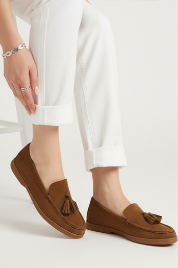 Női szarvasbőr barna mokaszinok Dstreet ZY1343 ZY1343