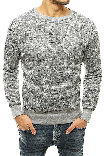 Férfi pulcsi kapucni nélkül világosszürke színben BX4816