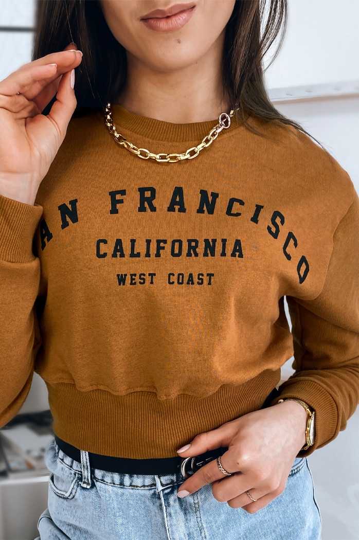 Női nem kapucnis pulóver SAN FRANCISCO Szín Camel DSTREET BY0923