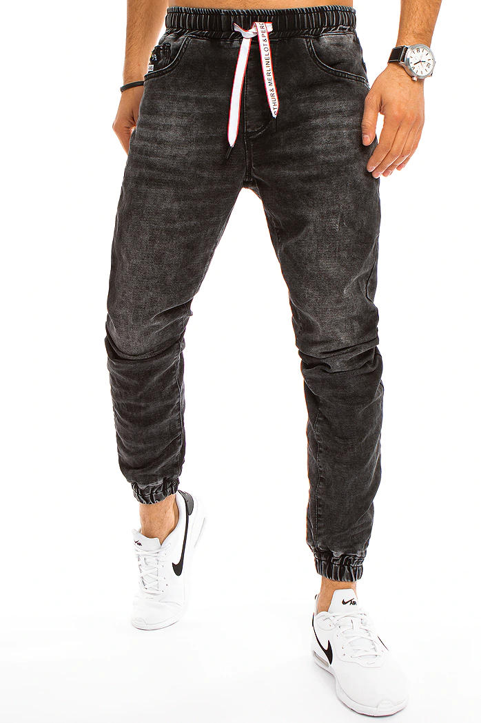 Fekete férfi jogger farmernadrág Dstreet UX3226