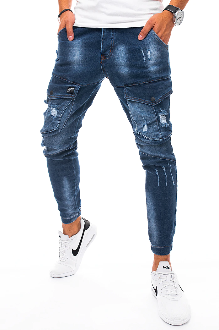 Kék férfi farmer oldalzsebes jogger Dstreet UX3270