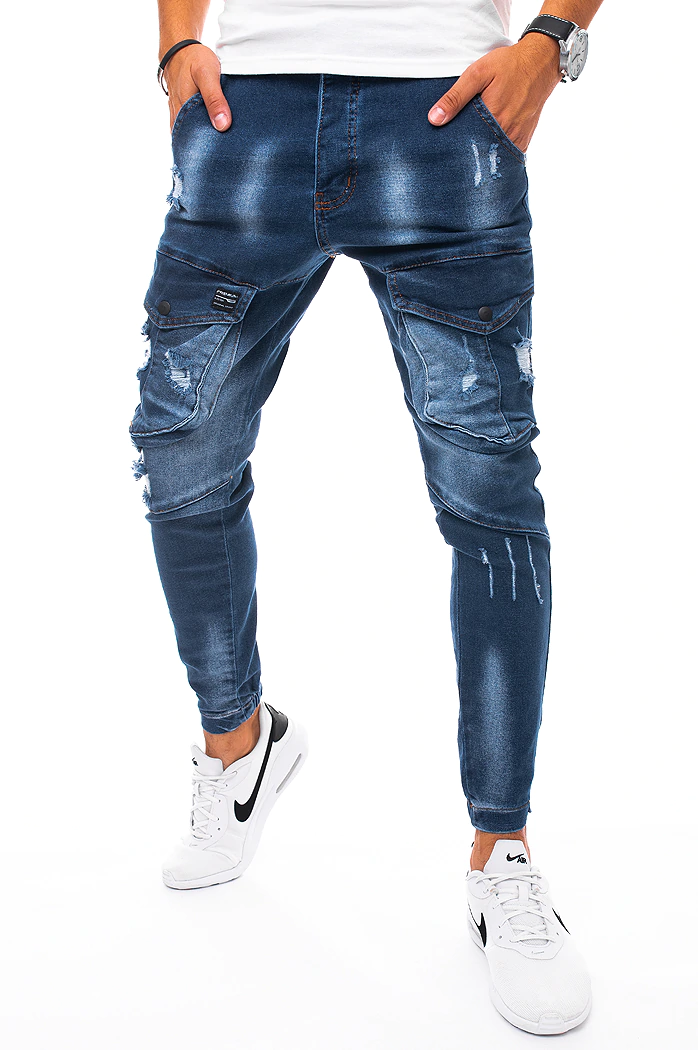 Kék férfi farmer oldalzsebes jogger Dstreet UX3271