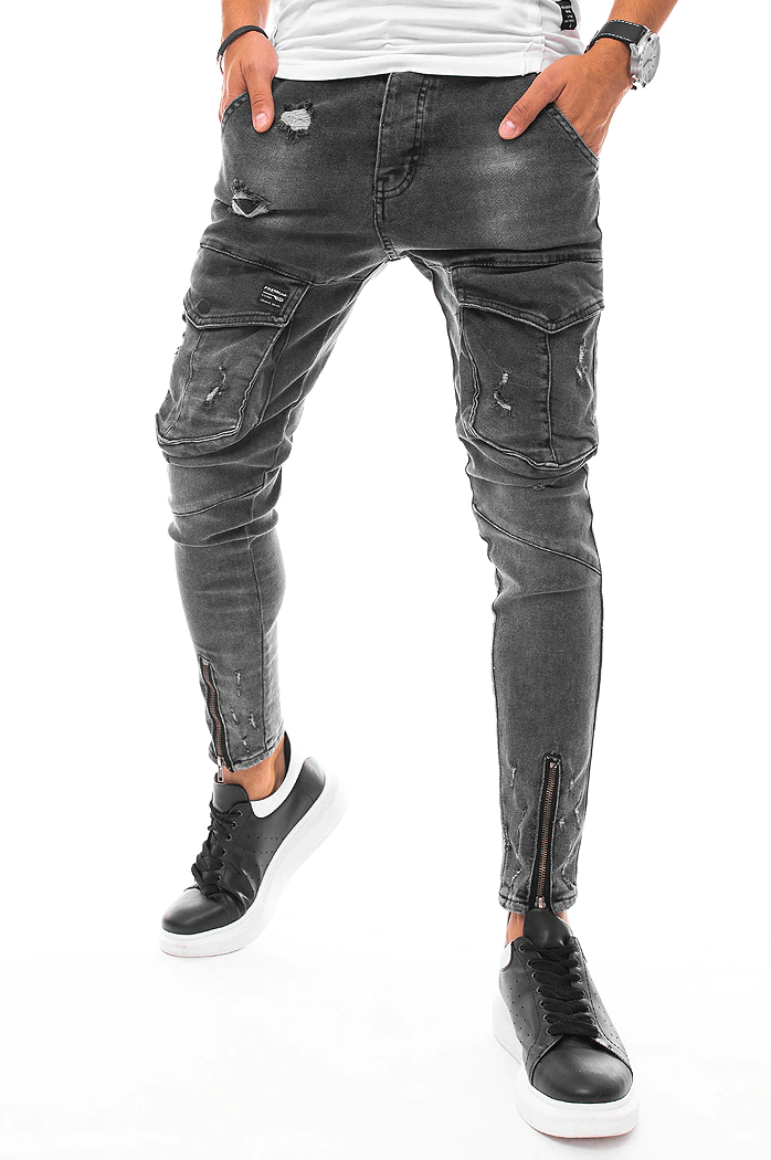 Sötétszürke férfi jogger farmernadrág Dstreet UX3288