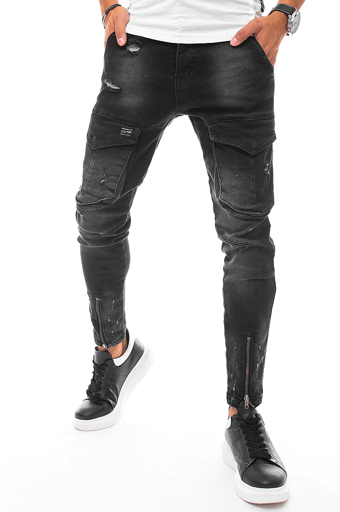 Fekete férfi jogger farmernadrág Dstreet UX3289