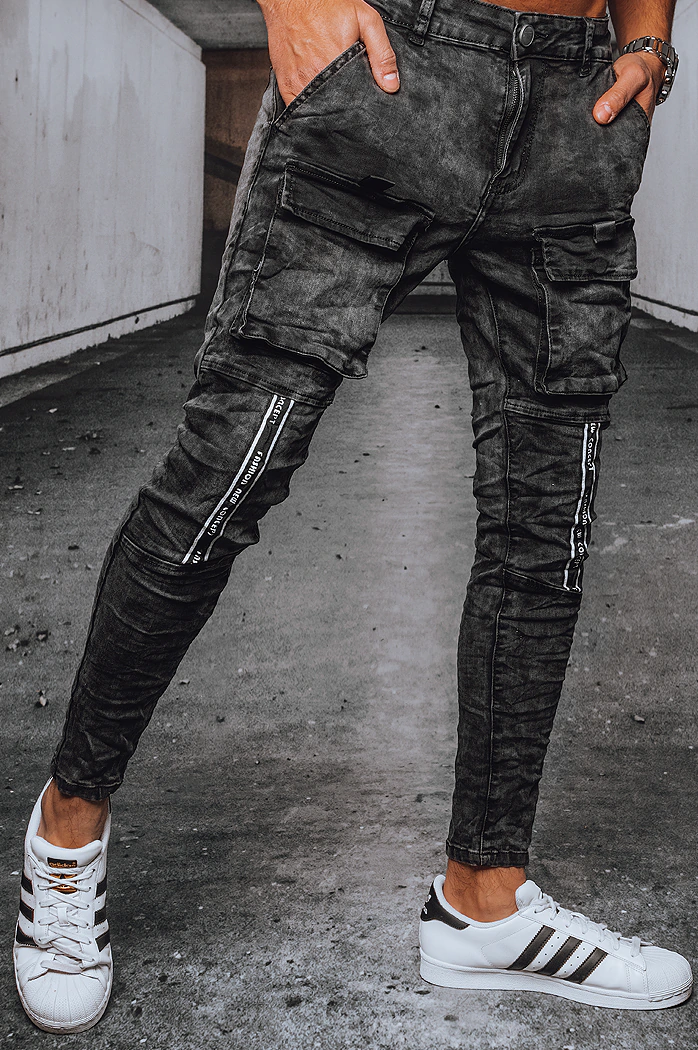 Fekete férfi oldalzsebes farmer jogger Dstreet UX3580