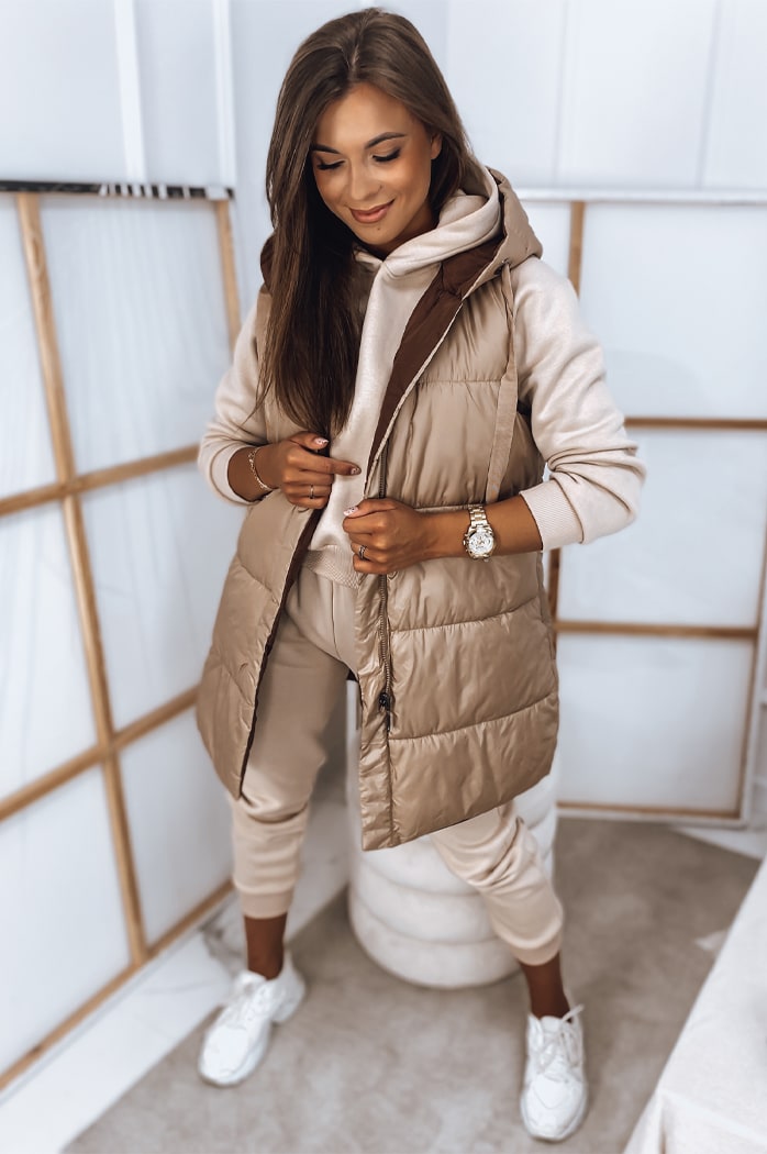 Női mellény ROSI camel színben Dstreet TY2872