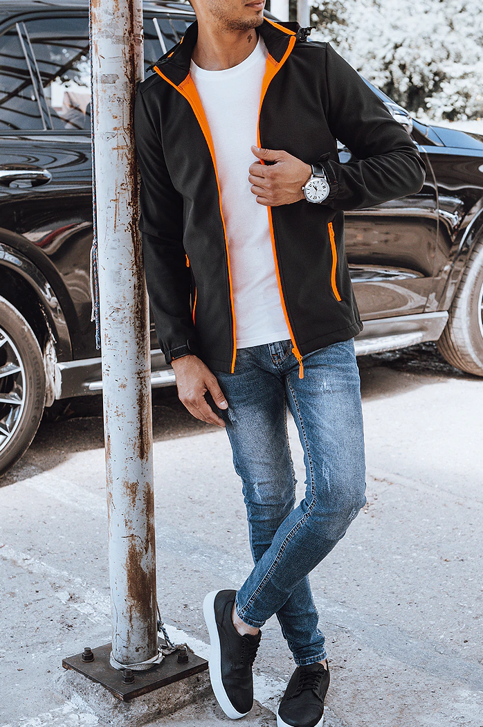 Fekete férfi softshell dzseki Dstreet TX4175