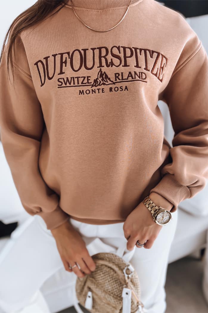 Női oversize pulóver MONTE ROSA camel színben Dstreet BY1159