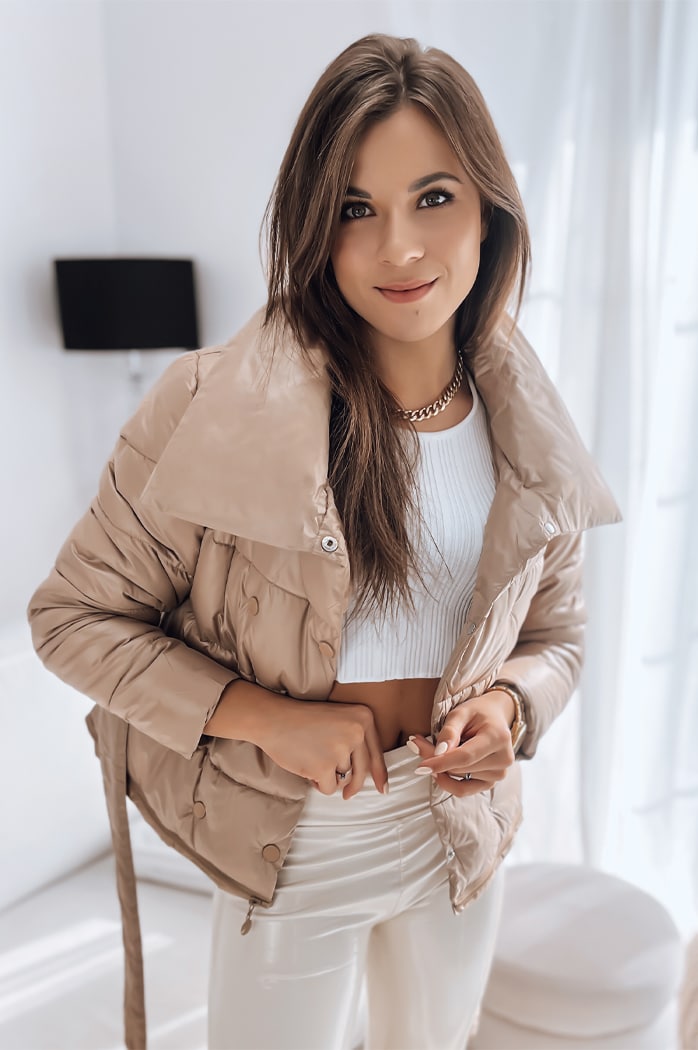 Női kabát/dzseki LONDON PREMIUM camel színben Dstreet TY3346