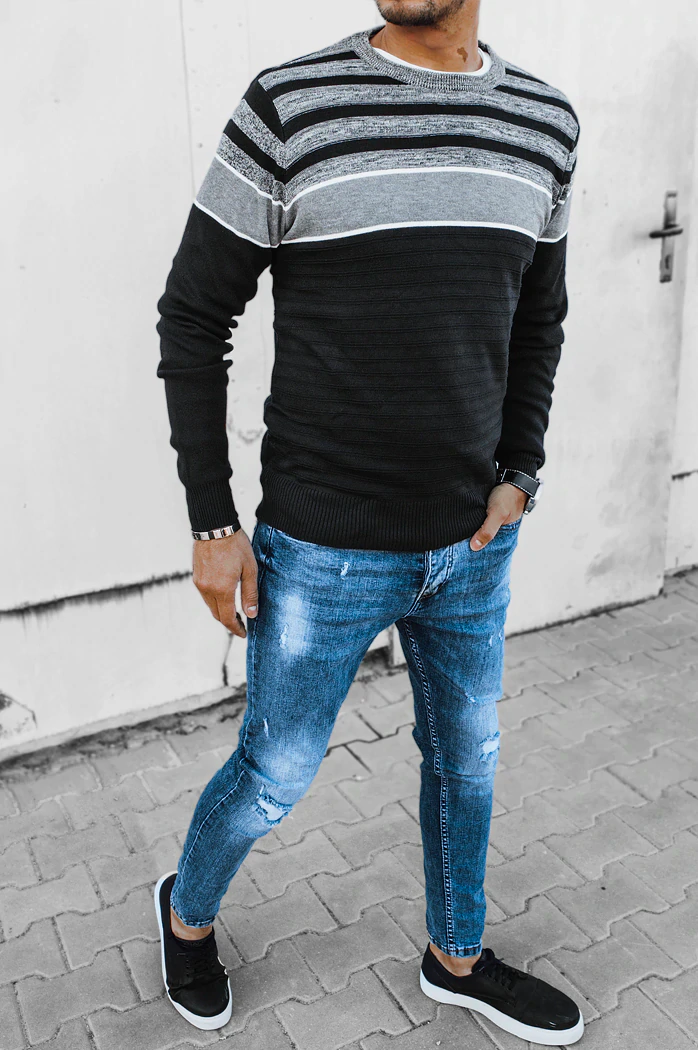 Férfi téli pulóver Szín Fekete DSTREET WX2042