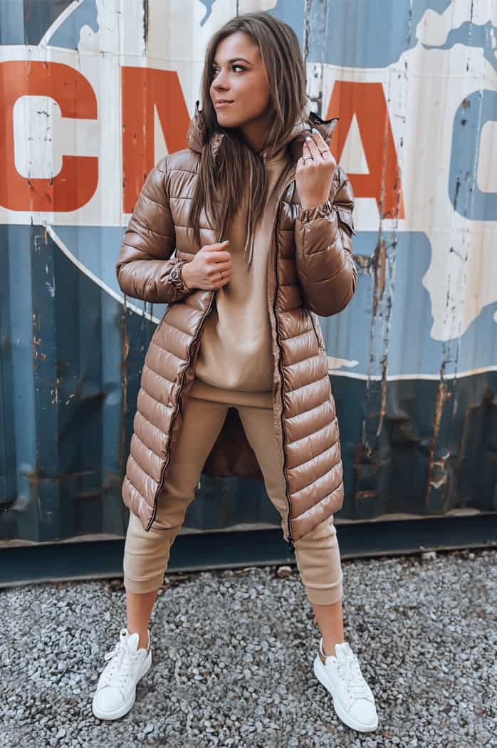 Női hosszú kabát LESSI Szín Camel DSTREET TY3354