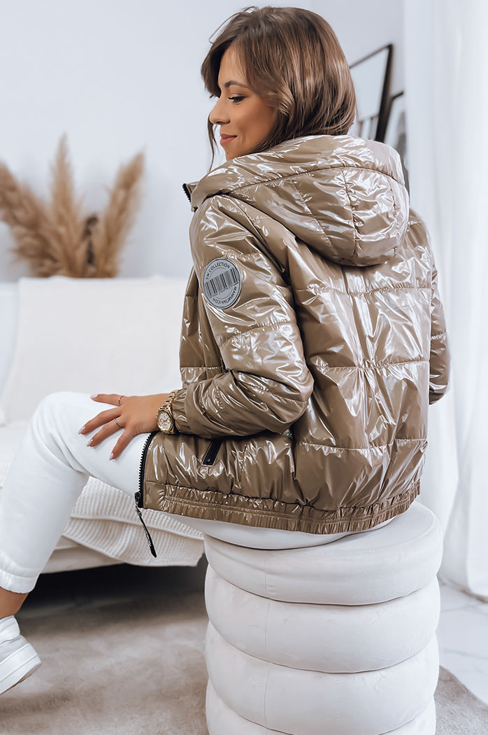 Női steppelt dzseki METALIC Szín Camel DSTREET TY3409