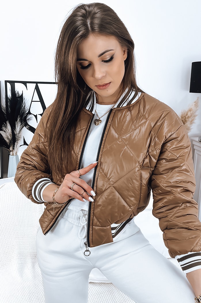 Női bomber dzseki BOMBER Szín Camel DSTREET TY3431