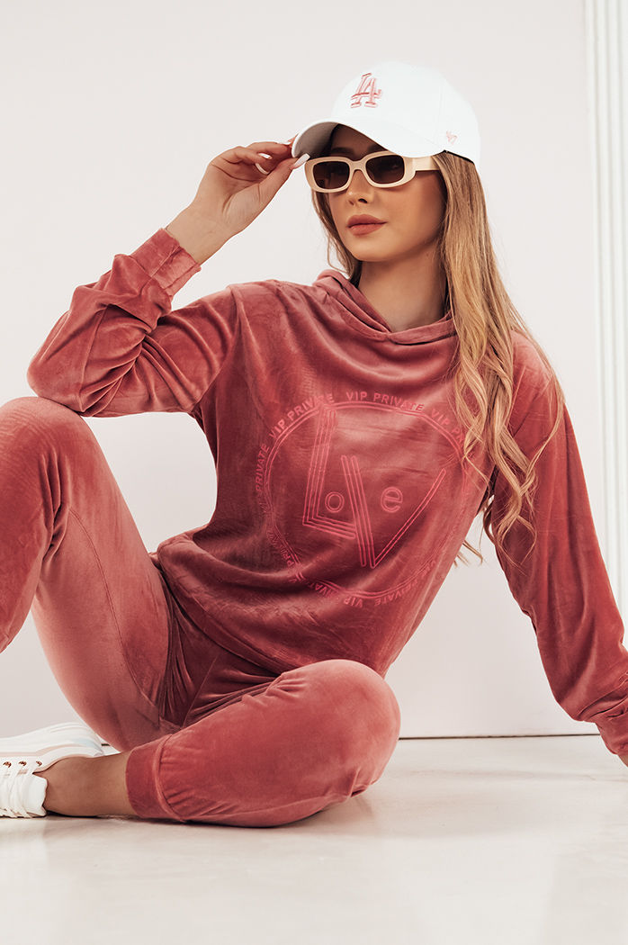 Női bársonyos szett VIP PRIVATE Szín Rózsaszín DSTREET AY0868