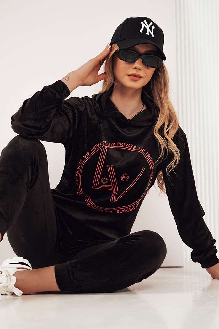 Női bársonyos szett VIP PRIVATE Szín Fekete DSTREET AY0872