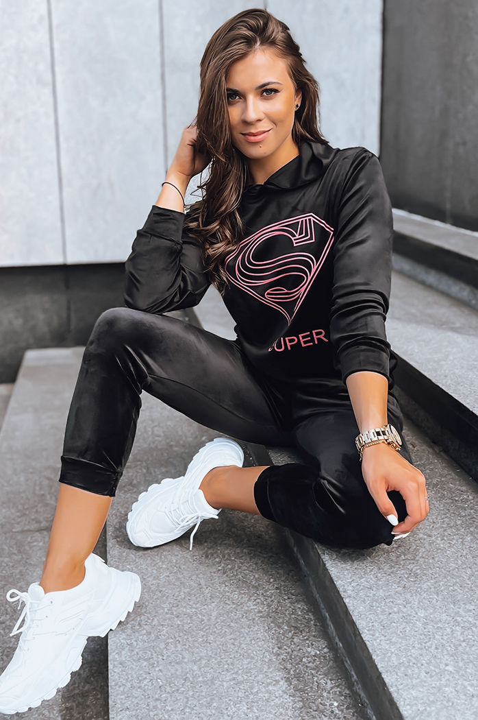 Női bársonyos szett Vogue Velour Szín Fekete DSTREET AY0876