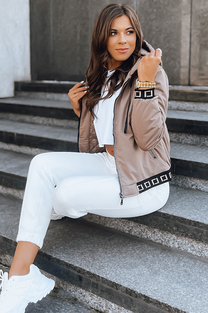 Női kapucnis bomber SELENE camel Dstreet TY3752