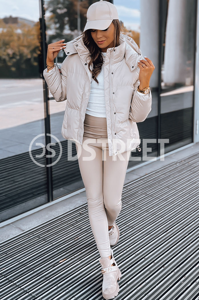 Női bőrdzseki COLLAR Szín Bézs DSTREET TY3763