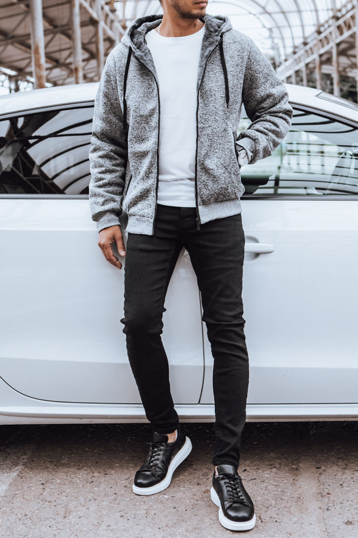 Férfi ifjúsági pulóver Szín Világoszürke DSTREET BX5596