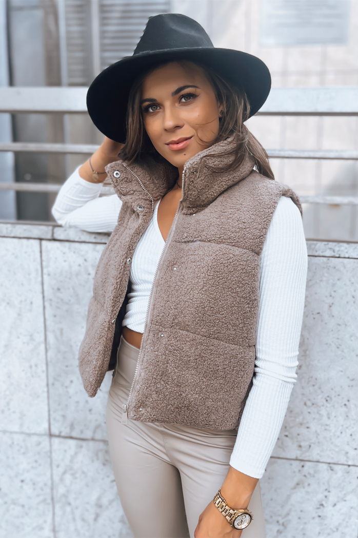 Női steppelt mellény BEEWARM  Szín Camel DSTREET TY3800