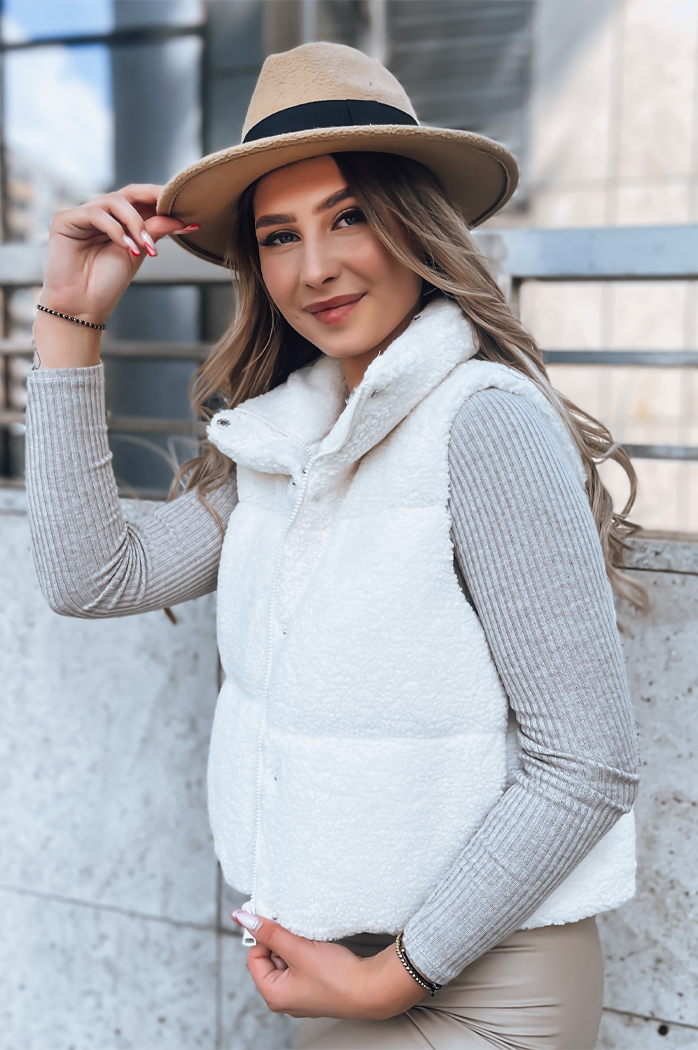 Női steppelt mellény BEEWARM  Szín Krém DSTREET TY3801
