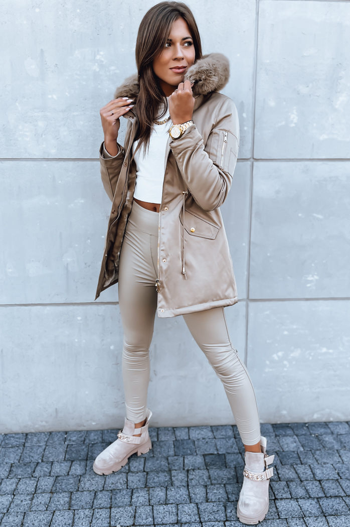 Női téli parka kabát GODDESS bézs Dstreet TY3868 TY3868