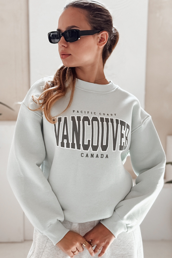 Női kapucni nélküli pulóver VANCOUVER menta Dstreet BY1226