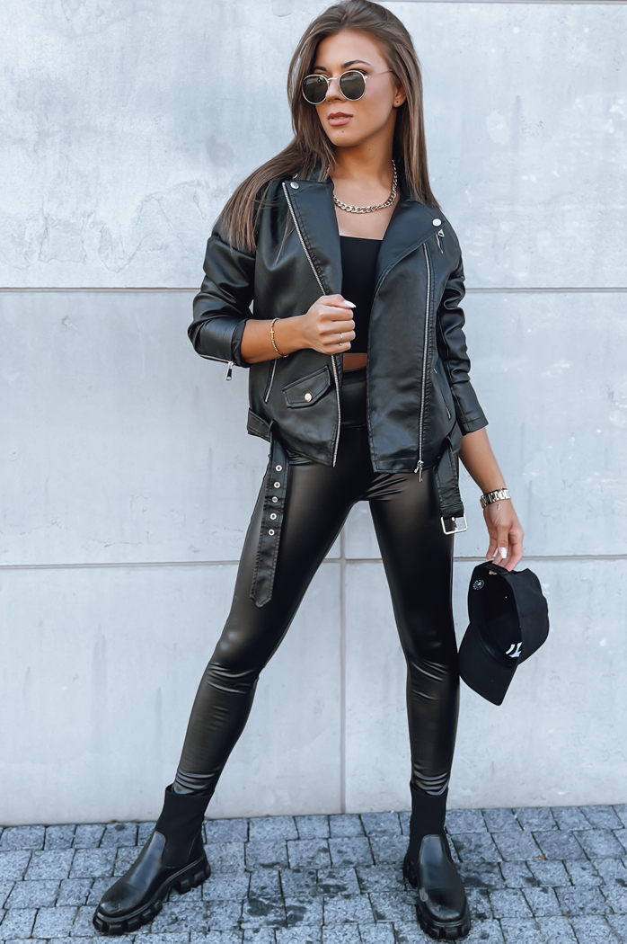Női bőrkabát VOGUE GLAM fekete Dstreet TY3898