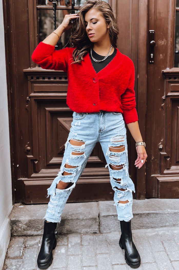 Női cipzáros pulóver AHRI Szín Piros DSTREET MY2259