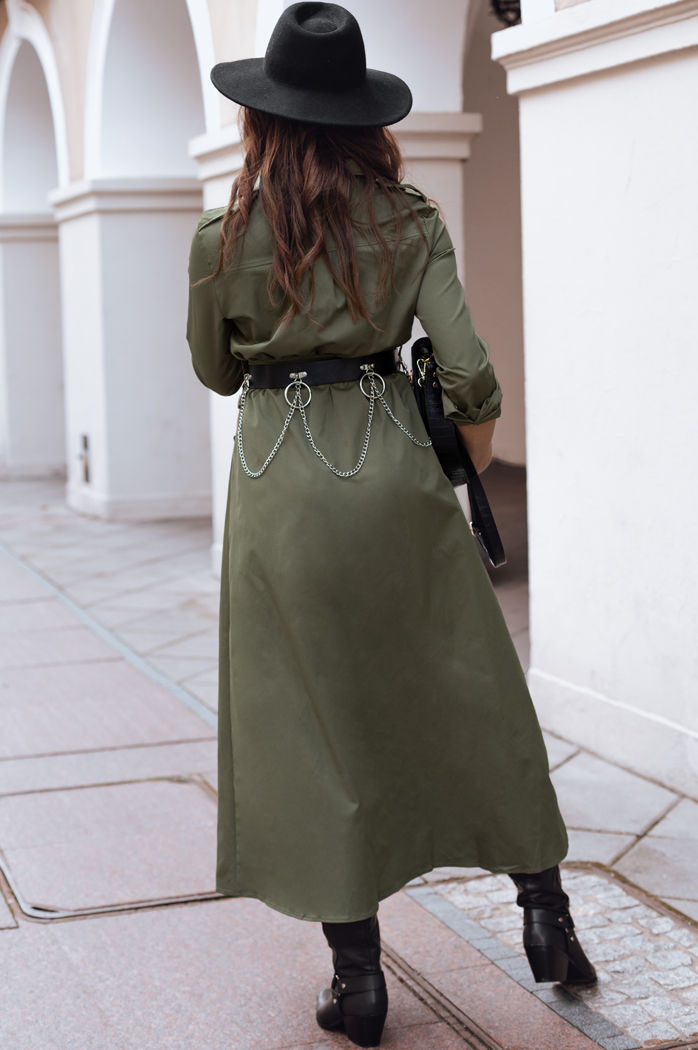 Midi női ruhá MORTISZ Szín Khaki DSTREET EY2379