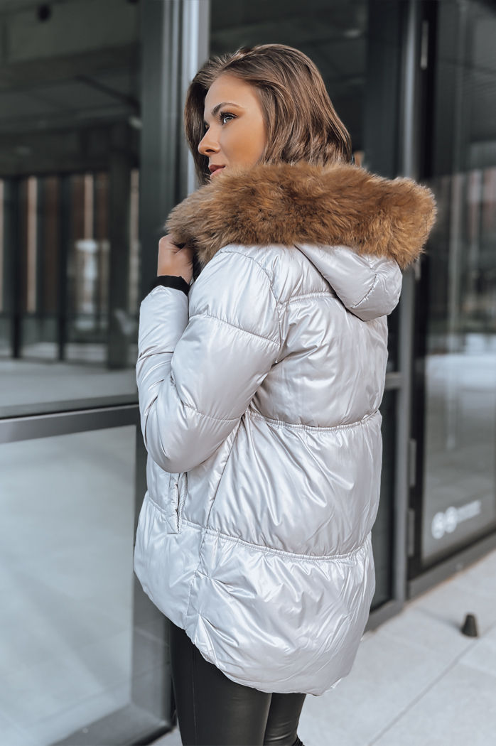 Női steppelt télikabát SPARKLE szürke Dstreet TY3952